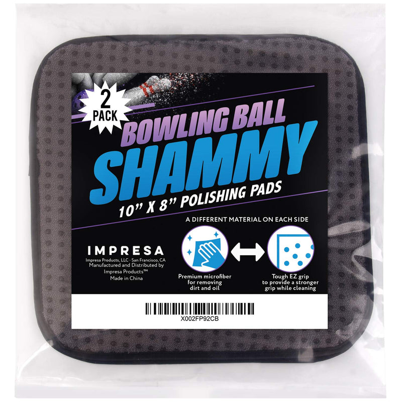 IMPRESA Bowling Ball Towel 2 Pack 10 x 8 Inch - Microfiber Bowling Shammy Pad with EZ Grip - Bowling Towel That Wipes Dirt & Oil Clean Off - Cleaning Pad - Bowling Accessories - BeesActive Australia