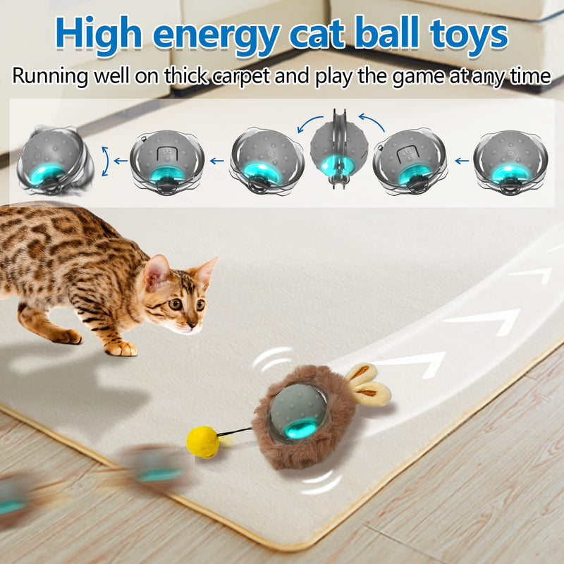 Sofolor Smart Interactive Cat Toys - Automatic Cat Toys for Indoor Cats, USB Rechargeable Cat Ball Toys with LED Lights, Electric Cat Mice Toys, Auto On/Off - BeesActive Australia