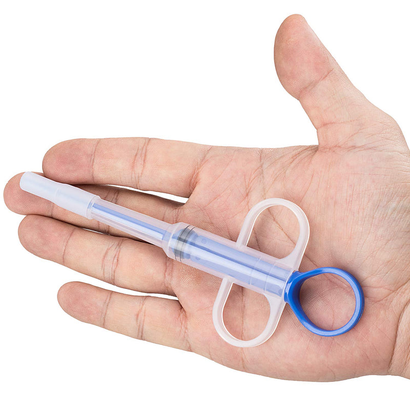 PAGOW Pet Medicine Feeder, Silicone Syringe Cat Dog Puppy Pill Dispenser Suit with Soft Tips, Pet Cat Dog Puppy Pill Tablet Versus Control Rods(Blue) 2pcs * Blue - BeesActive Australia