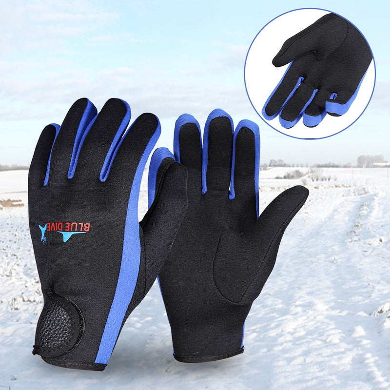 [AUSTRALIA] - Diving Gloves, 1Pair/Set 3 Colors Scuba Diving Neoprene Gloves for Snorkeling Kayaking Surfing Water Sports Black Blue M 