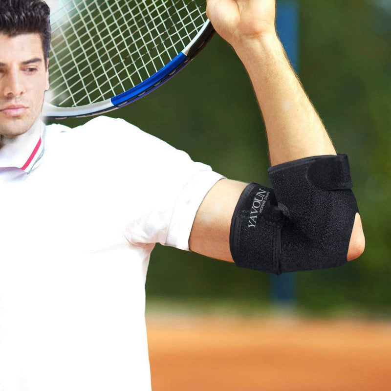 Elbow Brace, Adjustable Tennis Elbow Support Brace, Great For Sprained Elbows, Tendonitis, Arthritis, basketball, Baseball, Golfer's Elbow Provides Support & Ease Pains (Black) Black - BeesActive Australia