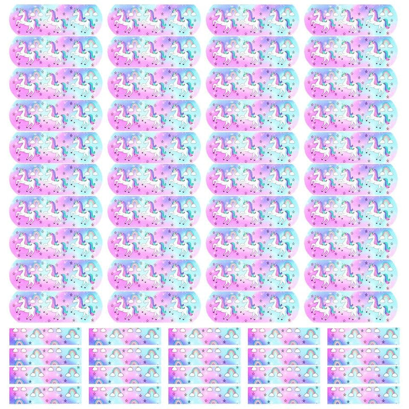 Kids PLASTERS 60 Pack-Unicorn Rainbow PLASTERS - Fun PLASTERS for Children- 2 Sizes - BeesActive Australia