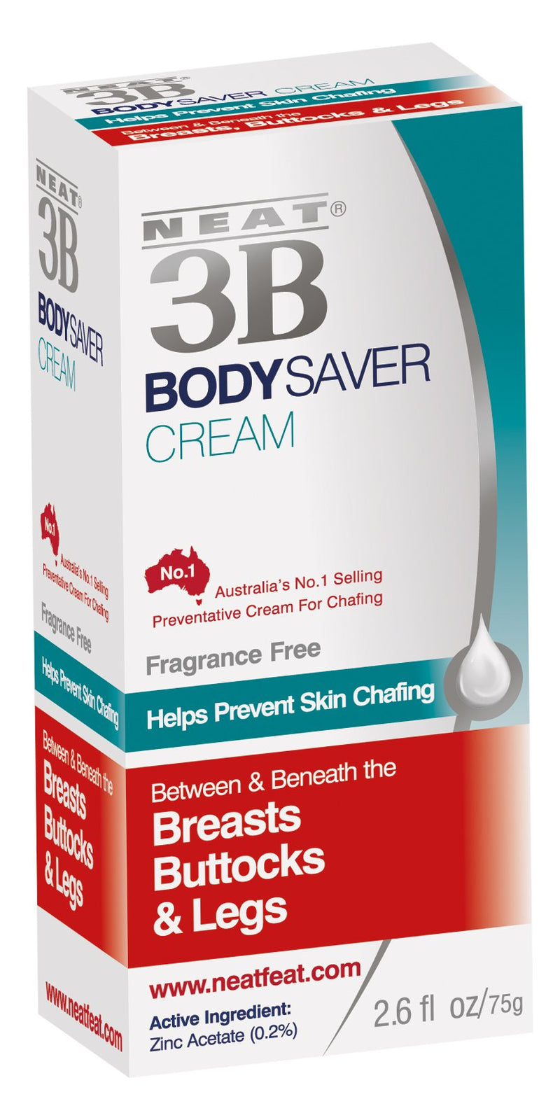 Neat Feat 3B Body Saver Anti-Chafe Cream, 2.6 Fluid oz - BeesActive Australia