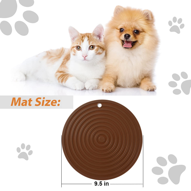 Wellbro Pet Food Mat, 2 Pcs Silicone Placemat for Dog and Cat, Prevent Food and Water Overflow, Suitable for Medium and Small Pet, 9.5"* 9.5" - BeesActive Australia