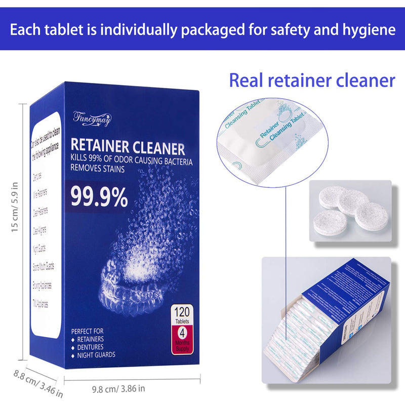 Retainer Cleaning Tablets - New Formulation (120 Tablets Pack, 4 Months Supply) 120 Count (Pack of 1) - BeesActive Australia