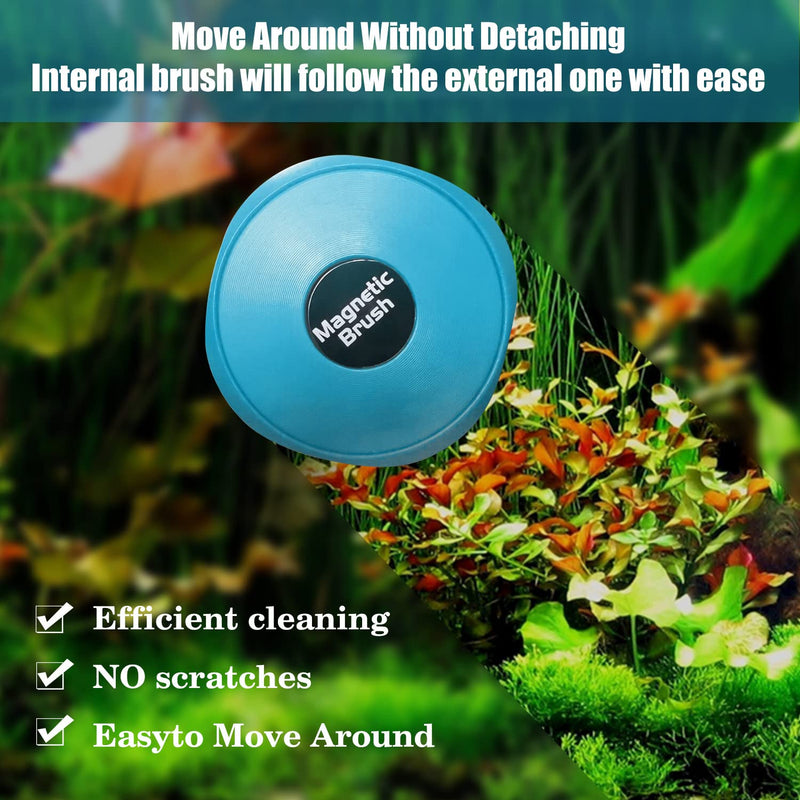 FAZCCMLY Magnetic Algae Scraper Aquarium Fish Tank Glass Cleaner, Floating Magnetic Glass Cleaner Suitable Salt Water and Fresh Water Mini - BeesActive Australia