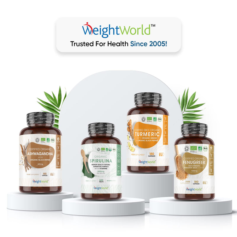 Organic Turmeric Capsules High Strength 1520mg - with Black Pepper & Ginger - 180 Capsules (3 Months Supply) - Soil Association Certified Turmeric Supplement - Natural & Vegan - Made in The UK - BeesActive Australia
