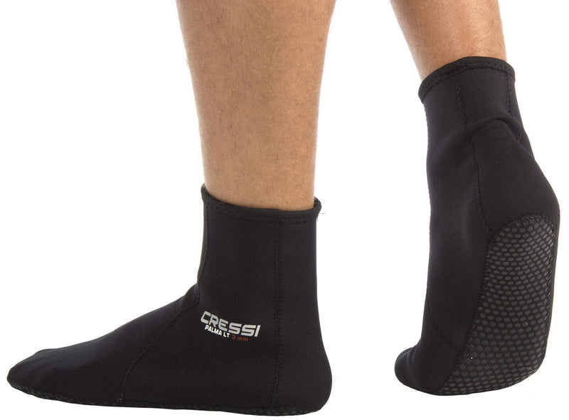 [AUSTRALIA] - Short Premium Neoprene Diving Socks 3mm | PALMA ST by Cressi: quality since 1946 Large-X-Large Black/Black 