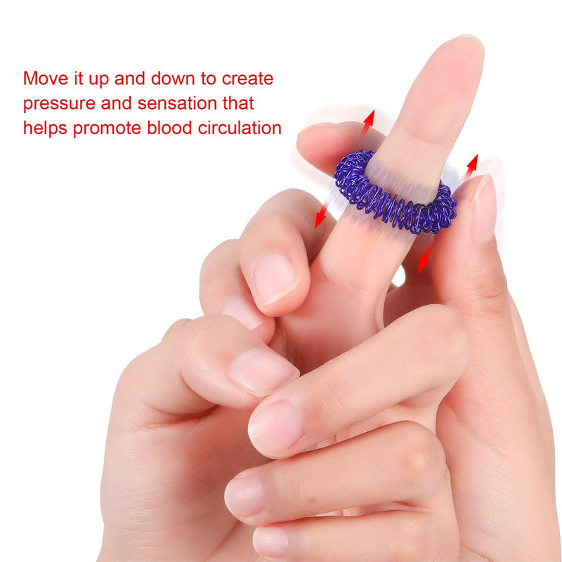 15 Pieces Spiky Sensory Finger Rings, Spiky Finger Ring/Acupressure Ring Set for Teens, Adults, Silent Stress Reducer and Massager (15 Pieces) - BeesActive Australia