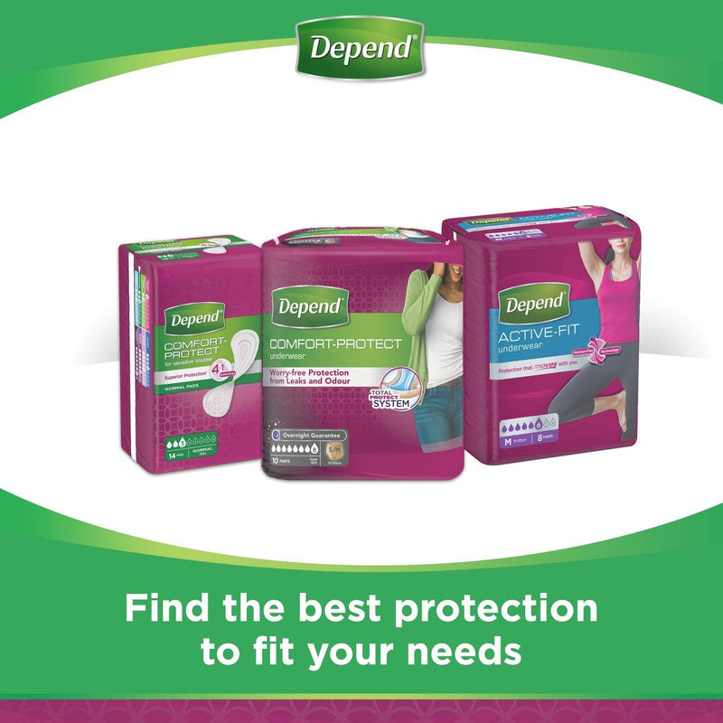 Depend, Comfort Protect Incontinence Pants for Women ExtraLarge Pants, 9 count L Pack of 9 - BeesActive Australia