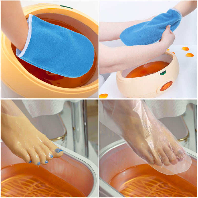 204 Piece Paraffin Wax Bath Set Paraffin Wax Mitts with Paraffin Wax Bath Liners Wax Gloves and Booties, Plastic Paraffin Bath Bags Wax Bath Hand Mitts Terry Cloth Mitts Booties Paraffin Wax Foot Mitt - BeesActive Australia