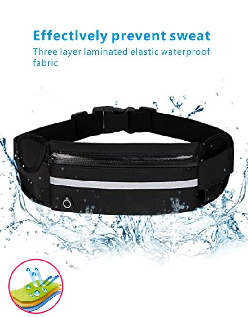 Generico, Sports Fanny Pack, Waist Bag For Running, Excercise Belt for cell phone, money, keys, Training Bag for cycling, travel, Black, Adjustable, for men, for women - BeesActive Australia