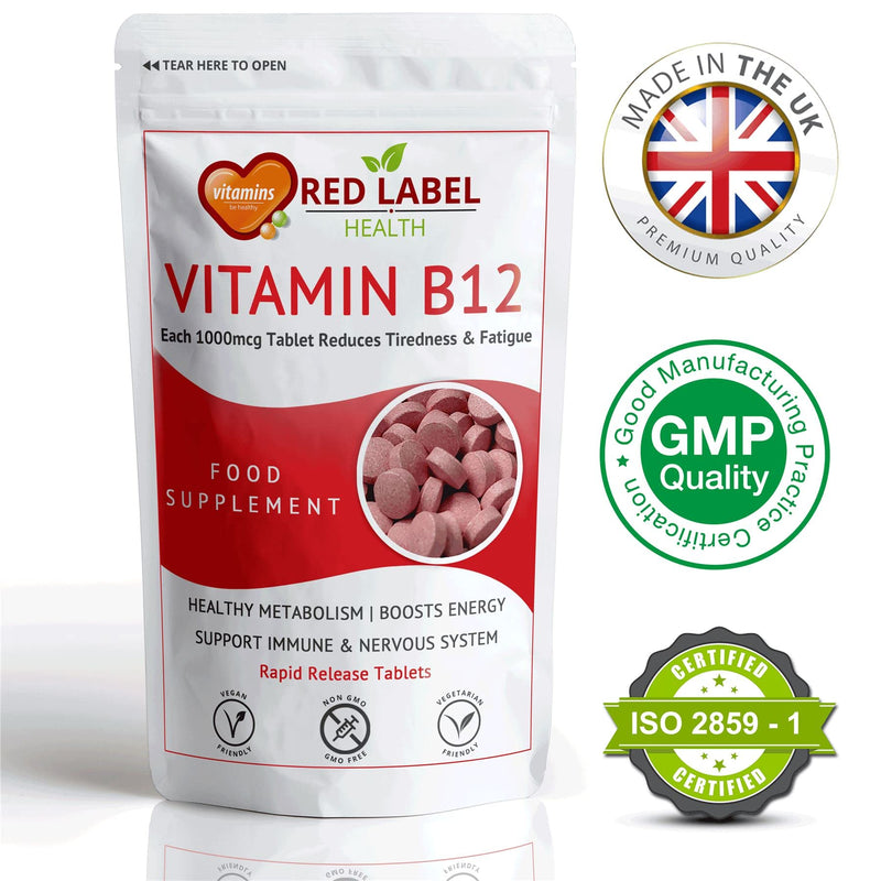 Vitamin B12 1000mcg - 360 Methylcobalamin Tablets - High Strength Supplement - Healthy Metabolism, Energy, Supports Immune & Nervous System for Men & Women | Vegetarian | Vegan | Made in UK. 1 count (Pack of 360) - BeesActive Australia