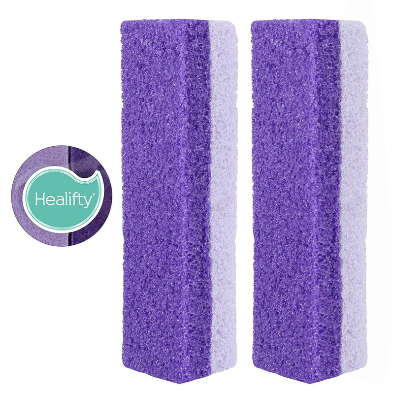 Healifty Foot Pumice Stone Feet Hard Skin Callus Remover and Scrubber for Feet, Hands and Body 2pcs (Purple) - BeesActive Australia