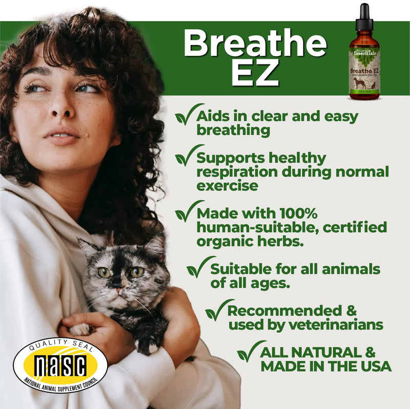 Animal Essentials Breathe EZ Herbal Supplement for Dogs & Cats (Multiple Sizes) - Supports Clear, Healthy Respiration-Breathing 1 fl oz (30 ml) - BeesActive Australia