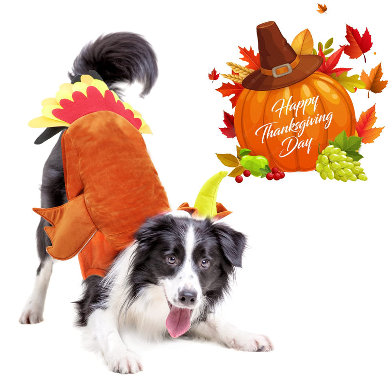 BWOGUE Turkey Dog Costume Thanksgiving Apparel Pet Costume for Dogs and Cats 5XL(Neck:22.44" Chest:29.13"Back:24.8'') - BeesActive Australia