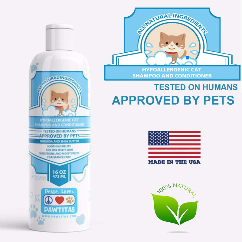 Pawtitas Dog Shampoo and Conditioner Aromatherapy Pet Care Plant Based Made with Certified Organic Natural Herbs, Essential Oil, Colloidal Oatmeal, Puppy Shampoo Deodorant Pet Odor Eliminator 16 Oz Fragance Free - BeesActive Australia