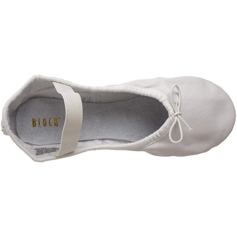 [AUSTRALIA] - Bloch Girls Dance Dansoft Full Sole Leather Ballet Slipper/Shoe, White, 11.5 Wide Little Kid 