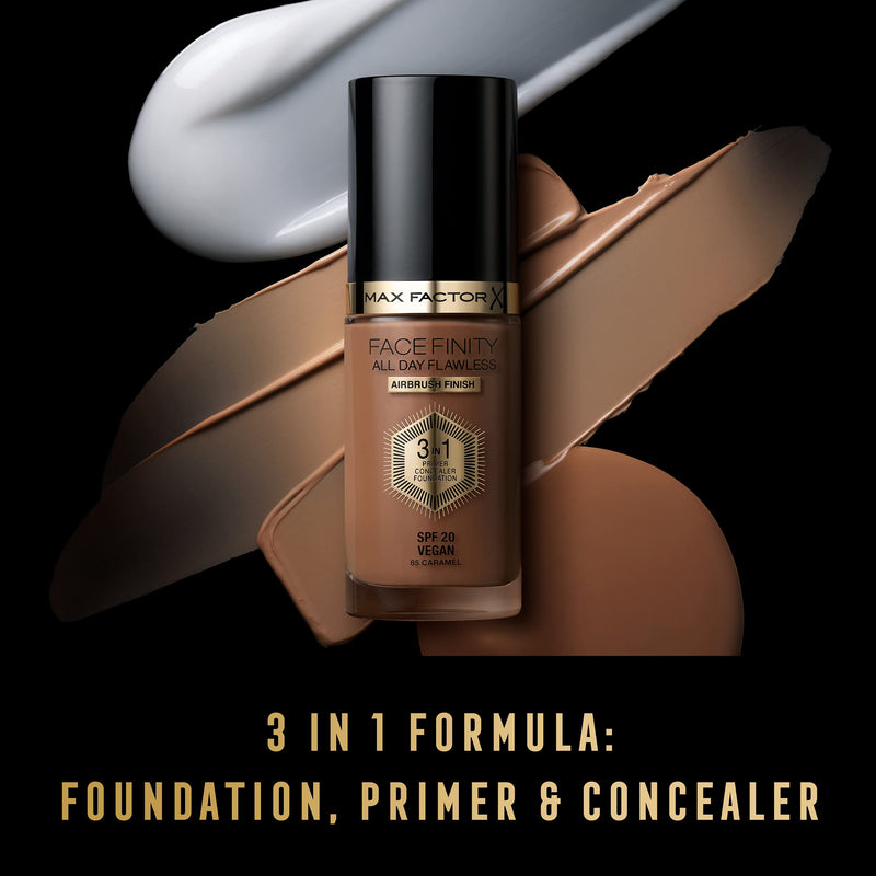 Max Factor Facefinity 3-in-1 All Day Flawless Liquid Foundation, SPF 20 - 62 Warm Beige, 30 ml - BeesActive Australia