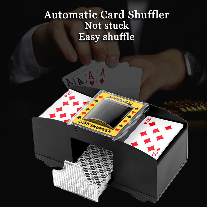 SZBJSMF Card Shuffler, Automatic Card Shuffler with Battery for Deck of Playing Card, UNO, Poker, Home Card Games 2 Deck with 2 poker - BeesActive Australia