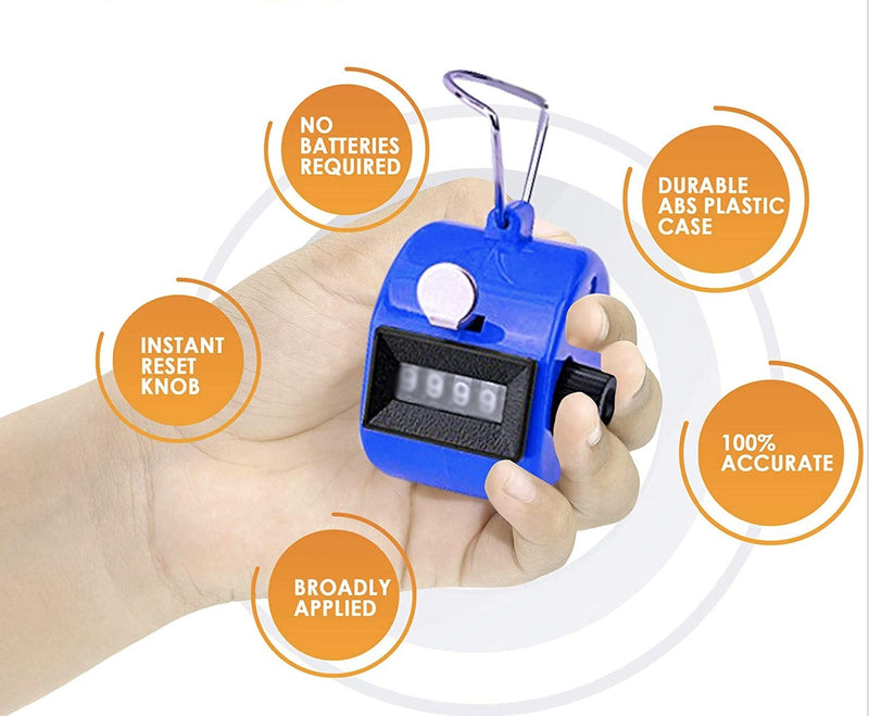 White Deer Hand Tally Counter 4 Digit Number Dual Clicker Golf Handy Convenient - BeesActive Australia