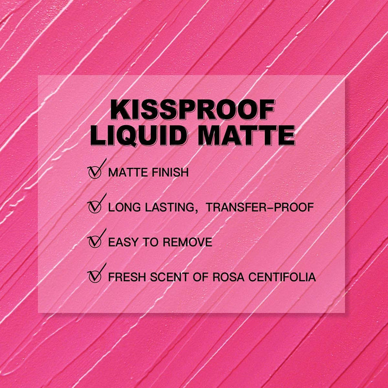 OULAC Kissproof Liquid Matte Lipstick, Lightweight and Fast Drying That Won't Transfer, Layers For Opaque Color, 4.5 mL / 0.15 fluid ounces, 1000 Kisses (M08) 1000 Kisses (M08） - BeesActive Australia