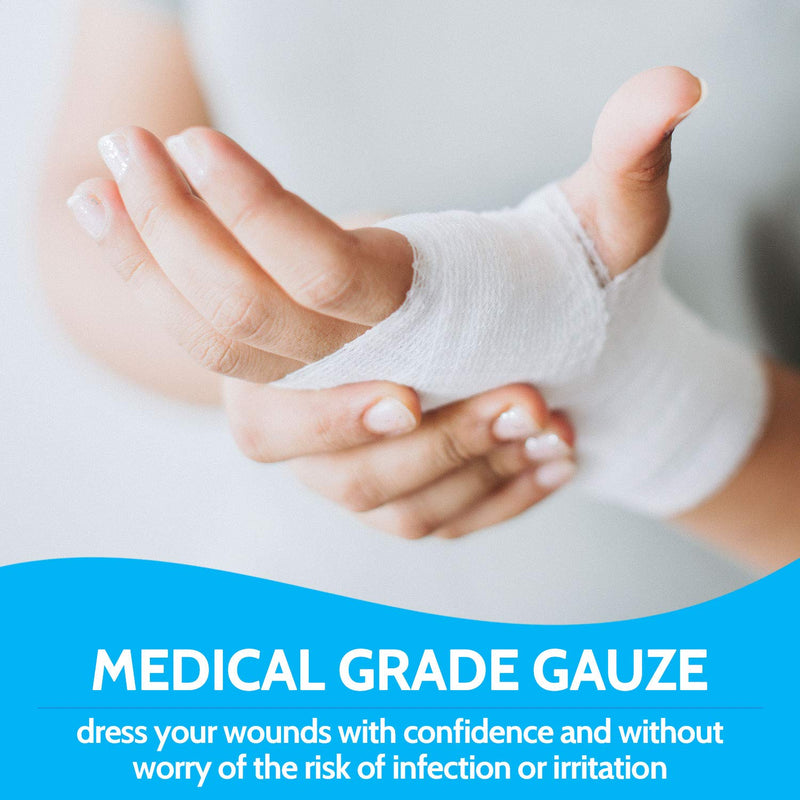 Gauze Bandage Rolls - 4 Yards Per Roll of Sterile Medical Grade Gauze Bandage and Stretch Bandage Wrapping for Dressing All Types of Wounds and First Aid Kit by MEDca, (3" Pack of 12) 3 Inch 3.7 m (Pack of 12) - BeesActive Australia