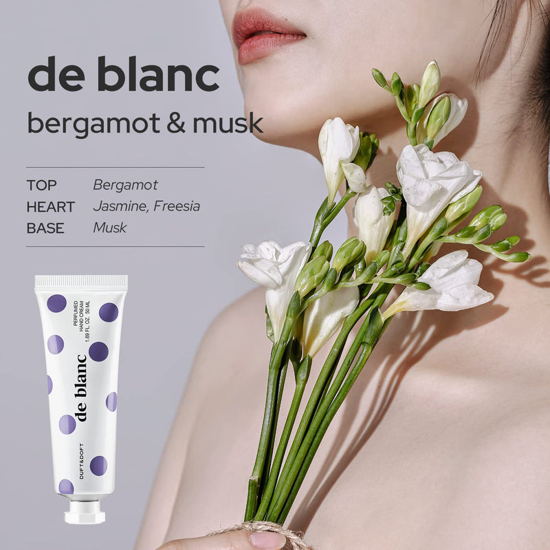 DUFT&DOFT Hand Cream for Dry Cracked Hands – Bergamot, Jasmine and Musk Scented Lotion - Moisturize Dry Skin and Repair Damaged Skin - De Blanc Perfumed Hand Cream, 1.69oz. - BeesActive Australia