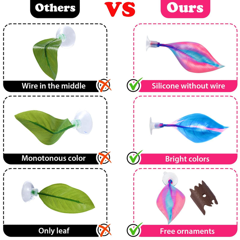 WILLBOND 2 Pieces Silicone Betta Bed Leaf Hammock for Betta Fish, Betta Fish Bed, Practical Resting Spot, No BPA, Comfortable and Safe Blue, Pink - BeesActive Australia