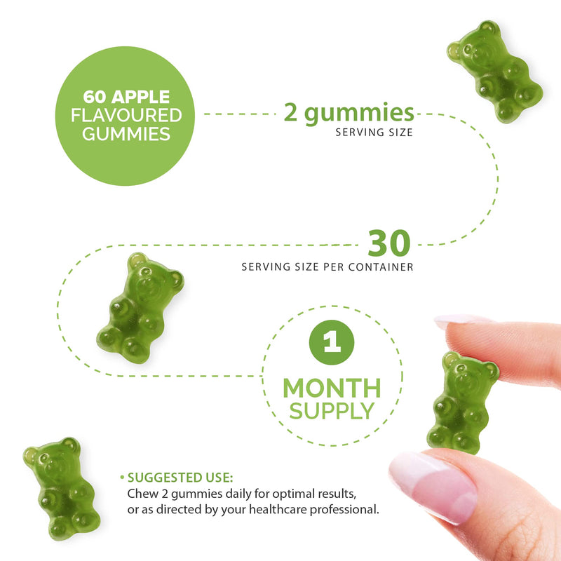 Apple Cider Vinegar Gummies – High Strength Vegan Apple Cider Vinegar Gummies with the Mother - Natural ACV Enhanced with Vitamin B12 B6 and D - Made by Novomins - BeesActive Australia