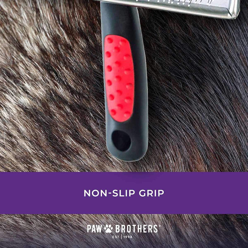 Paw Brothers Soft Flat Slicker Brush for Dogs with Coated Pin Tips Medium/Large - BeesActive Australia
