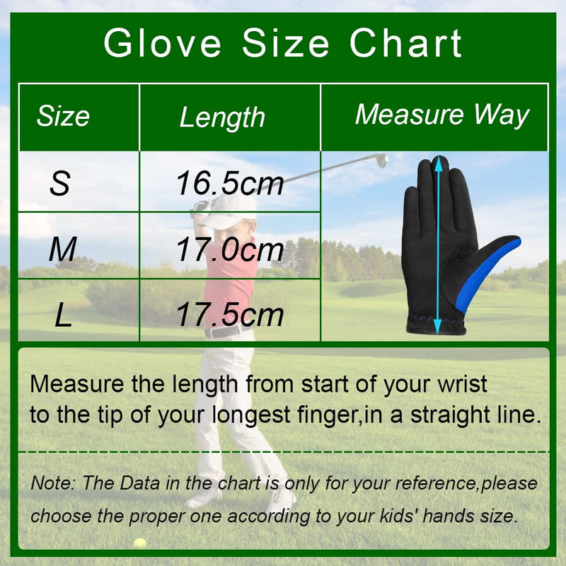 MAZEL Kids Golf Gloves for Junior Boys Girls, Right & Left Hand (1 Pair) Breathable Youth Toddler Golf Gloves, White Red Pink Blue Color,Age 3-8 S(Age 2-4) - BeesActive Australia