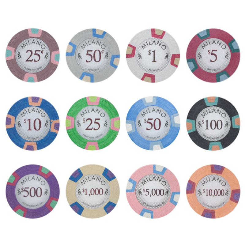 Claysmith Gaming Milano Casino Grade Clay Poker Chip 10-Gram – Pack of 50 $10000 Orange - BeesActive Australia