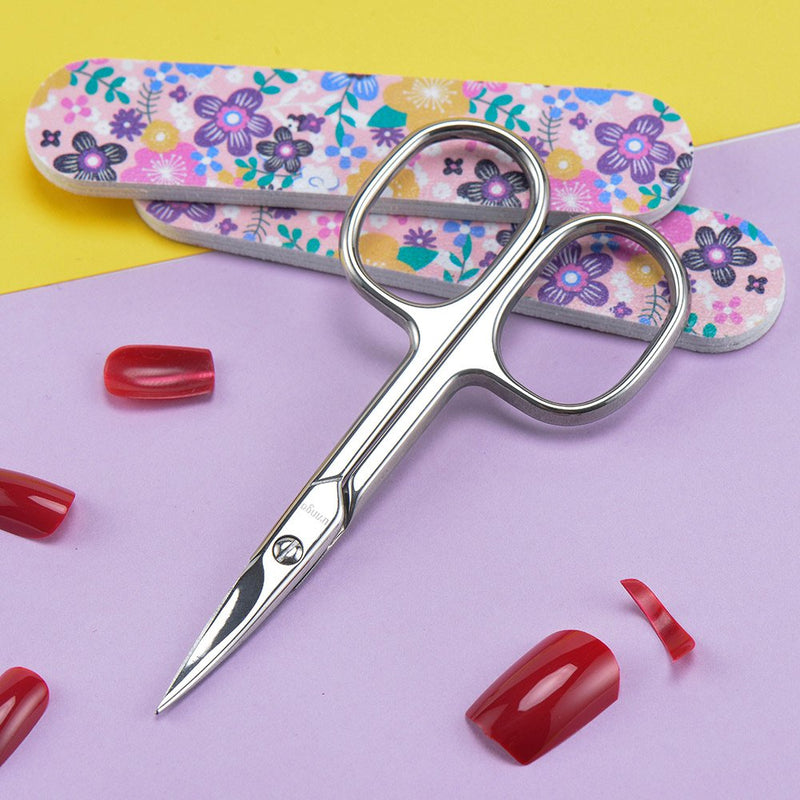 LIVINGO Premium Manicure Scissors Multi-purpose Stainless Steel Cuticle Pedicure Beauty Grooming Kit for Nail, Eyebrow, Eyelash, Dry Skin Curved Blade 3.5 inch - BeesActive Australia