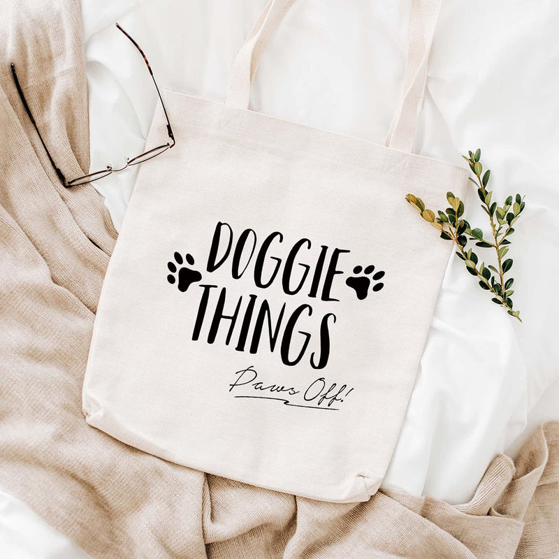 WCGXKO Dog Lover Gift Doggie Things Paws Off Cute Doggie Things Tote Bag Dog Toys Tote Bag (Doggie Things2) Doggie Things2 - BeesActive Australia