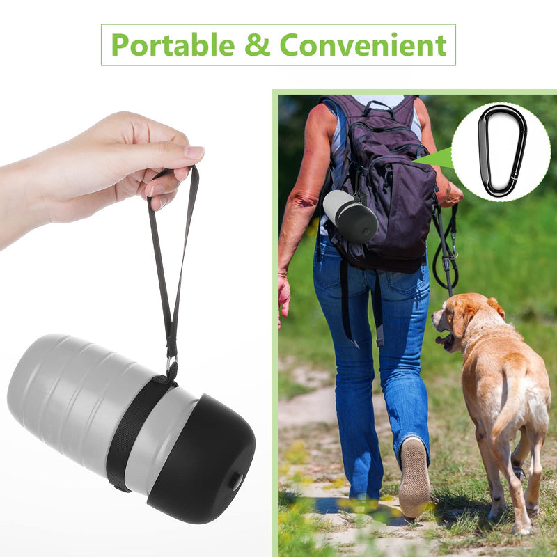 Pecute Dog Water Bottle (17oz/22oz), 2 in-1 Portable Dog Water Bottle with Foldable Bowl, Leak-Proof Dog Water Dispenser, Dog Travel Water Bottle for Outdoor Walking Hiking, Food-Grade Silicon 17 oz Grey - BeesActive Australia