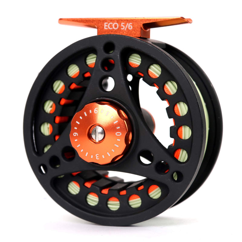 Maxcatch ECO Pre-Loaded Fly Fishing Reel Black 3/4wt & Fly Line Combo WF3F Orange - BeesActive Australia
