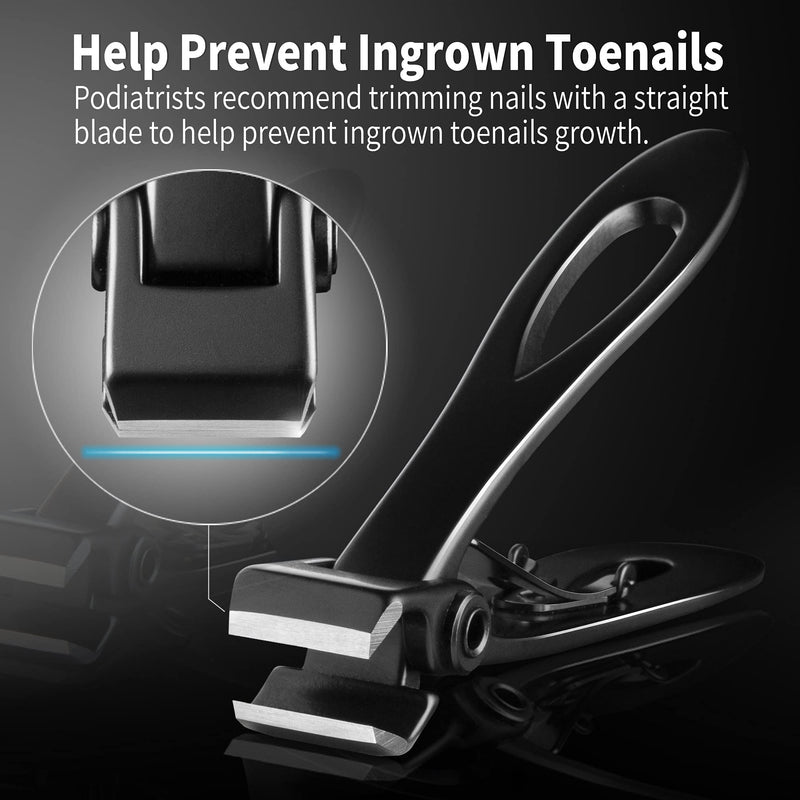 EBEWANLI Straight Nail Clipper, 17mm Wide Jaw Opening Extra Large Toenail Clippers for Thick Nails or Tough Fingernail & Ingrown Toenail, Heavy Duty Seniors, Men, Adult 2 Piece Set - BeesActive Australia