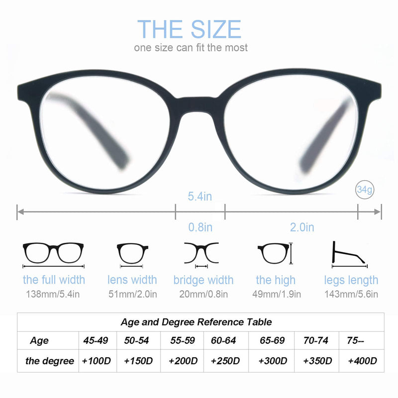 MODFANS 4-Pack Reading Glasses Fashion Printed for Men Women,Readers Glasses Round Frame Comfort Spring Hinges,Eyeglasses(4 Brown) +0.50 4 Brown - BeesActive Australia