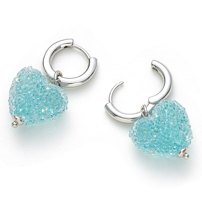 C.Paravano Hoop Earrings for Women | 925 Sterling Silver or 18K Gold Plated Hoop Earrings | Huggie Earrings for Women | Lightweight Hoops | Hypoallergenic Earring for Women EARRING_32_BLUE - BeesActive Australia