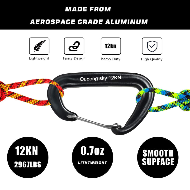 12PCS Carabiner Clips Set - 4pcs 12KN Heavy Duty Caribeaners 8pcs 66lbs Lightweight Caribeener Clips,D Ring Key Clip for Hammocks Camping Accessories Hiking Gym Keychain Locking Dog Leash and Harness - BeesActive Australia