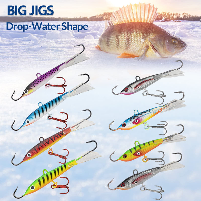 THKFISH Ice Fishing Lures Ice Fishing Jigs Ice Fishing Gear Hard Fishing Lures Ice Fishing Kit Crappie Panfish Jigs 26PCS, 8PCS, 9PCS, 40PCS A-26PCS - BeesActive Australia