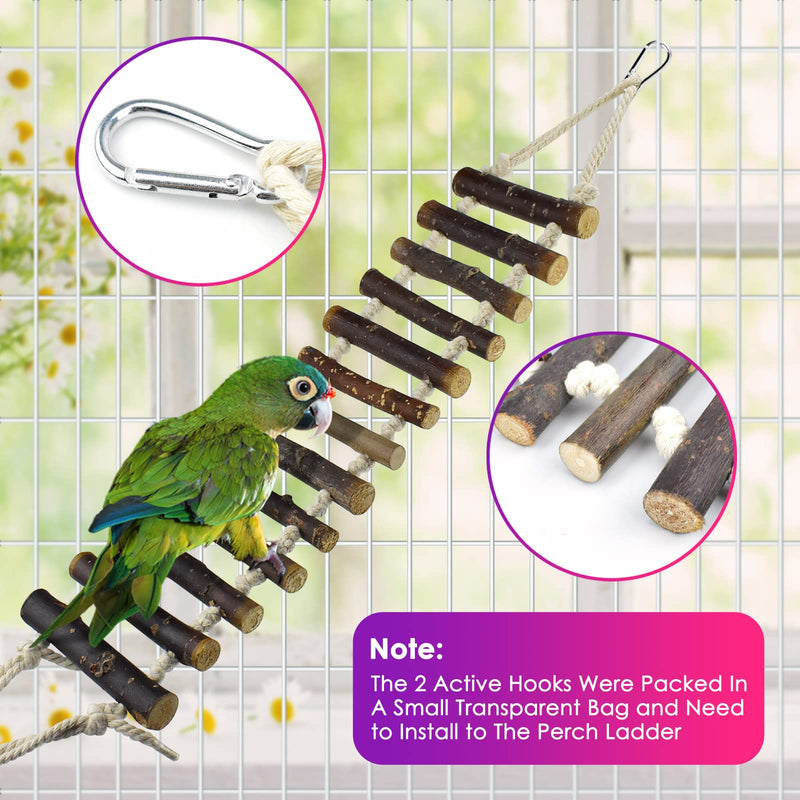 KATUMO Small Bird Toys, Natural Wood Ladder Colorful Bamboo Hanging Shredding Toys Parrot Chew Wooden Blocks Bird Perch for Parakeets, Conures, Cockatiels, Budgies, Love Birds and Other Small Birds - BeesActive Australia
