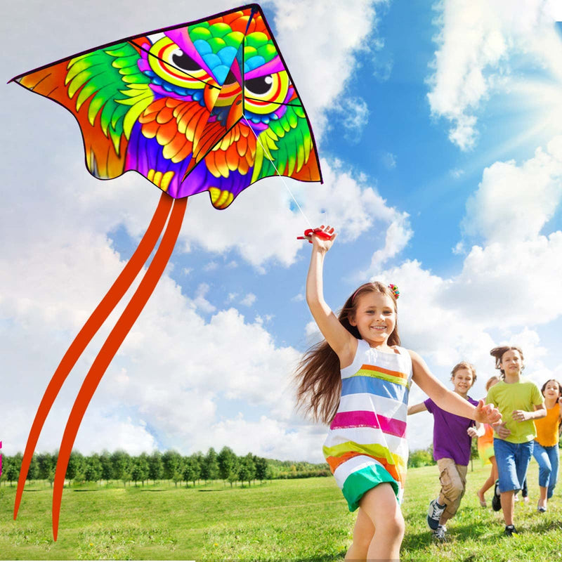 Ynanimery Kites for Kids Ages 4-8-12|Kites for Adults Easy to Fly-Large Octopus/Snake/Owl Kite for Boys Girls Beach Outdoor Activities-Perfect for Toddlers Beginners,Owl Kite Owl Kite - BeesActive Australia