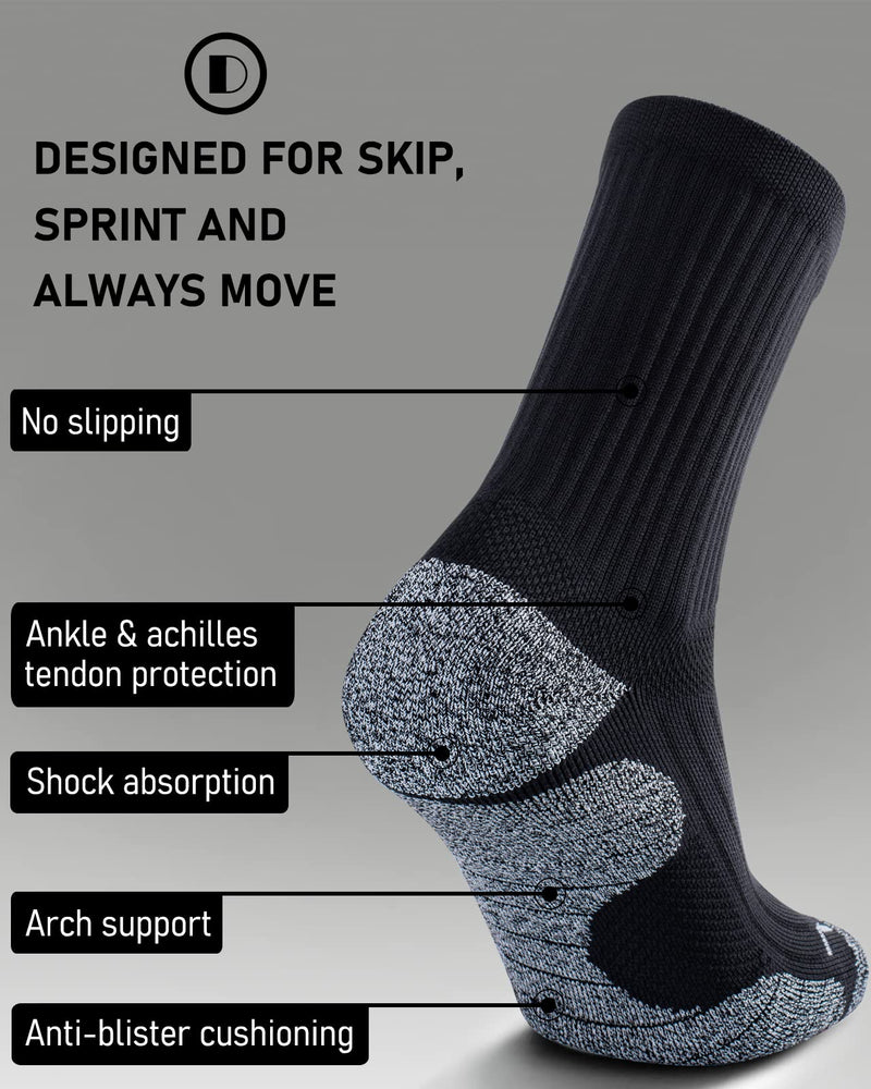 SITOISBE Elite Cushioned Compression Mid-crew Socks 4-Pack for Youth Women Men Small Black (4 Pairs) - BeesActive Australia