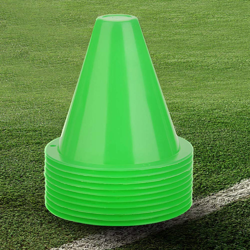 Athletic Cones, Soccer Training Cones, 126g Plastic Football Barriers 8.5x8.5cm for Marker Holder Accessory Controlling Abilit Soccer Training Green, 12 - BeesActive Australia