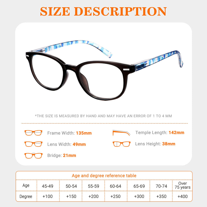 EFE Womens Mens Reading Glasses 5 Pack - Classic Magnifying Glasses with Spring Hinges for One Power Readers(Blue, 1.0) 5 Pack Blue 1.0 x - BeesActive Australia