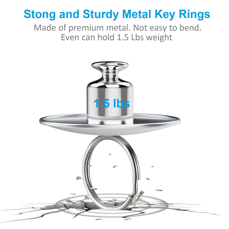 YHYZ Split Key Ring Circle Assorted, Round Keyring Durable 5 Sizes (1/2 inch, 3/4 inch,1 inch, 1.25 inch, 1.38 inch) Sliver Alloy Steel - BeesActive Australia