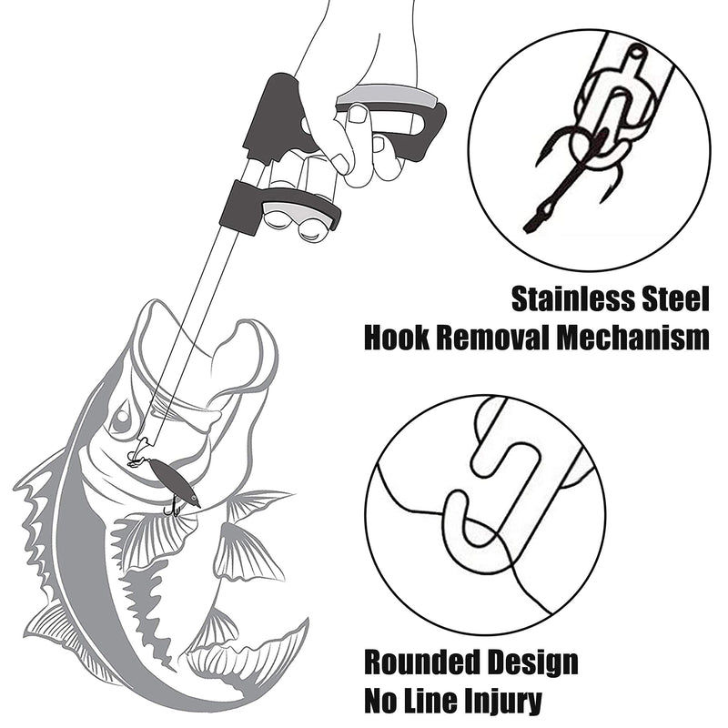 OROOTL Fishing Hook Remover Dehooker Tool Aluminum Long Nose Hook Extractor Fish Release Tool for Saltwater Freshwater Fish Hook Separator Puller with Lanyard 10.4inch Green - BeesActive Australia