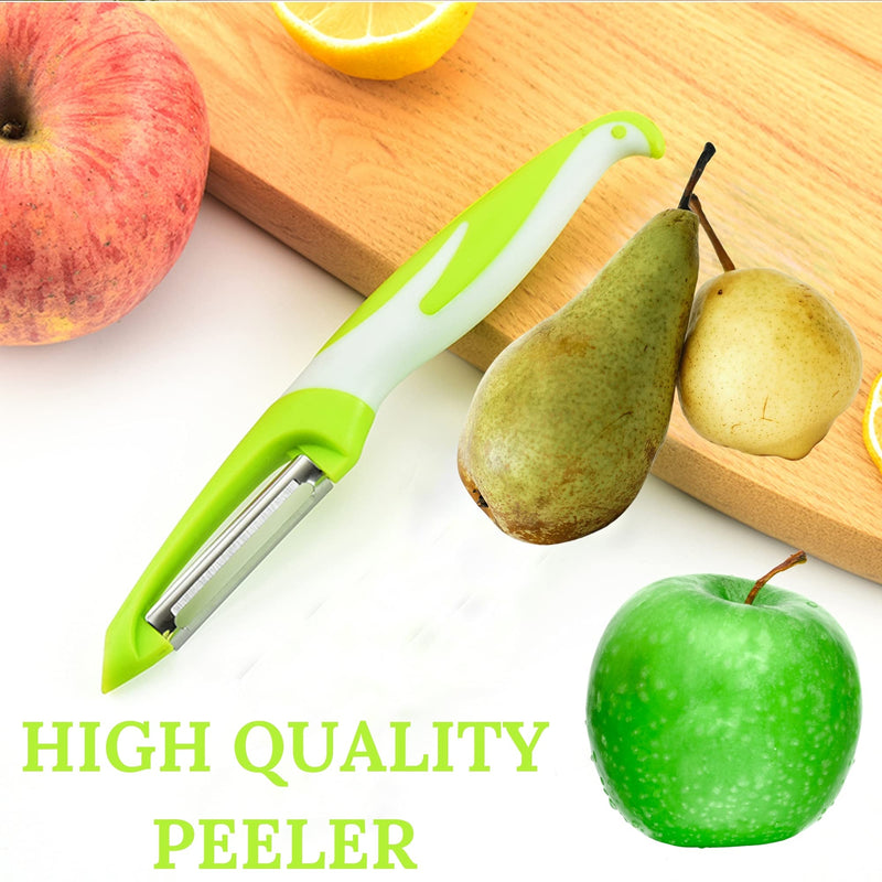 SASACIA 5-Blade Herb Scissors & Kitchen Shears with Fruit Peeler - Complete Set for Fresh Herbs, Meat, Vegetables & Fruit - Easy to Clean, Heavy Duty, Stainless Steel. Black and Green - BeesActive Australia